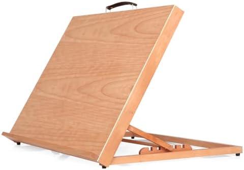 Wood Drafting Table Easel Drawing and Sketching Tabletop Easel A3 Painting Easel for Artists, Children, Beginners Student (Nature, Big)