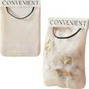 2 Pack Trash Bag Holder Dispenser Sticky Wall Mount Mesh Convenient Storage Organizer for Home Kitchen Grocery Plastic Shopping Garbage Bags Reusable Produce Tote Bag