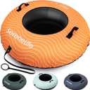 SereneLife 44"/48'' Snow Tube for Sledding - Heavy Duty Rubber Inner Tube, Oxford Cover, Thickened PVC Bottom & Tow Strap - Inflatable Snow Sled for Kids & Adults - Perfect Winter Outdoor Fun Gift