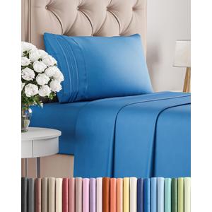 Twin XL Size 3 Piece Sheet Set - Comfy Breathable & Cooling Bed Sheets Set - Hotel Luxury Bedding for Women, Men, Kids, Teens, Boys & Girls - Deep Pockets, Soft, Wrinkle Free - Oeko-Tex - Royal Blue