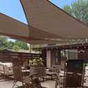 LOVE STORY 16' x 16' x 16' Triangle Brown Sun Shade Sail Canopy Sunshade UV Block for Outdoor Patio Garden Backyard