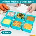 6 Pack-Silicone Freezer Tray with Lid-Stackable Soup Freezer Container Molds,2-Cup Ice Cube Trays for Perfect Portion Control,Food Storage & Meal Prep,Oven & Dishwasher Safe