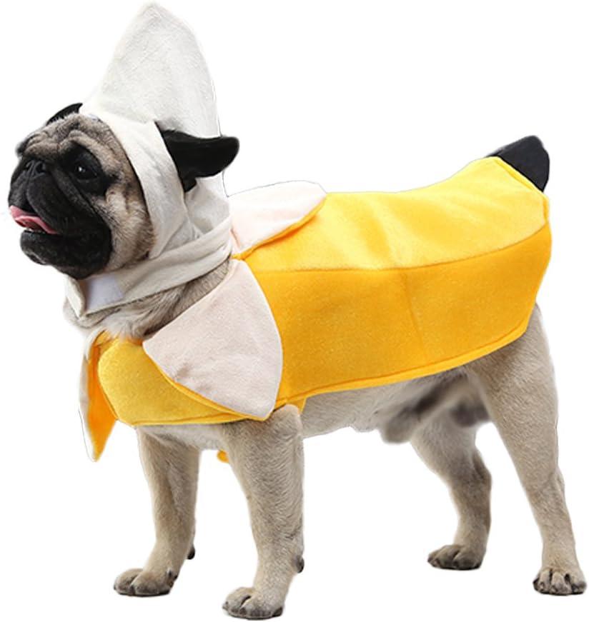 Banana Dog Halloween Costumes - Cute Dog Clothes Costume Cosplay Outfit Fashion Dress for Puppy to Large Dogs, Pet Costumes for Halloween Decorations Photo Props Accessories