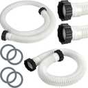 2 Pack 1 1/2 Pool Hose for Above Ground Pools 6ft&3ft Long Pool Pump Replacement Filter Hoses 1.5" EVA Swimming Pool Filter Hose for Filter Pumps, Saltwater Systems and Sand Filters (White)