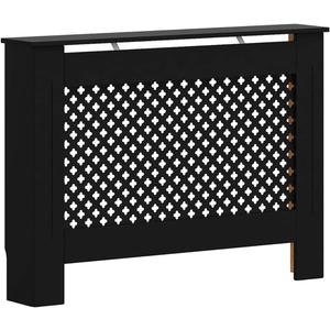vidaXL Radiator Cover Heater Heating Accessory Cover Storage Shelf Organizer Living Room Home Decor Office Interior Black 44.1" MDF, 44.1" X 7.5" X 32.1"