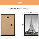 upsimples 11x17 Picture Frame Black 3 Pack, Scratch-Proof 11 x 17 Poster Frames for Photo Gallery - Slide-In Strips, Horizontal or Vertical Wall Mounting