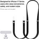 Hokone Lanyard Crossbody Strap for iPhone 17 Series, Adjustable Anti-Theft Neck Holder with Magnetic Strap & Quick Release
