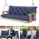 Casual Khaki Porch Swing Cushions Outdoor 60 x 40, 2-3 Seater Replacement, Waterproof, Thick 5" Bench Cushion with Backrest