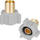 (Znkiok 2 Pack)3/4" Pex x 1/2" Female NPT Swivel Adapter, Brass Crimp Pex Fittings,Rv Plumbing Water Line Faucet Connector For TubesASTM F1807,No Lead Brass,NSF,UPC.