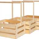 3 Pieces Wooden Baby Shower Crates ,Natural Pine wood Baby Gift Crates,Storage Crates For Organizer.(3)