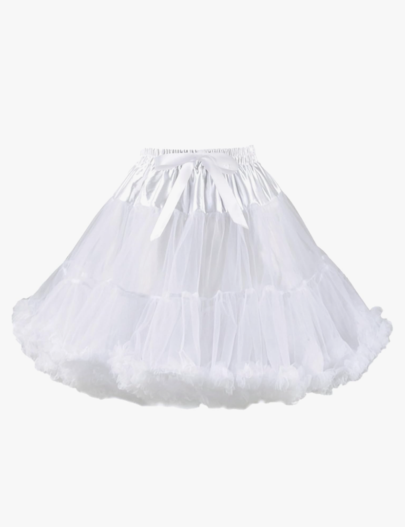 Women Elastic Waist Chiffon Petticoat Puffy Tutus Tulle Skirt Layered Ballet Pettiskirt Dress Underskirt Party one size