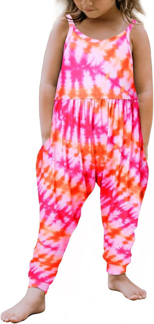 Vieille Baby Toddler Girl Cute Strap Jumpsuit One-piece Romper with Pockets 1-8 Years (5-6 Years)