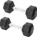 York Barbell Hex Dumbbell Set Rubber Coated Fixed Weight Dumbbells with Chrome Ergonomic Handle Odorless & Durable for Home Gym Womens Strength Training Workouts - 2.5LB to 125LB Pack of 1, 2 & 4