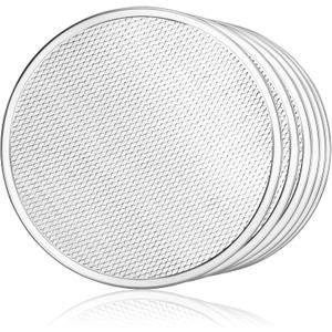New Star Foodservice Restaurant-Grade Seamless Aluminum Pizza Baking Screen, 14 Inch, Pack of 6