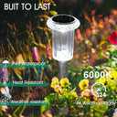 Eyrosa Solar Outdoor Lights, 10 Pack Waterproof Stainless Steel Solar Stake Lights for Pathway Garden Yard Path Walkway Driveway Lawn Patio Outside Decor, Cool White