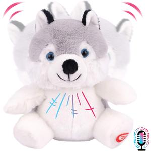 Hopearl Talking Husky Repeats What You Say Shaking Head Electric Interactive Animated Toy Speaking Plush Buddy Birthday Festival for Toddlers, 7.5''