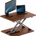 Standing Desk Converter, 25.16" 15.75" Height Adjustable Laptop Stand for Desk, Sit Stand Monitor Stand, No Assembly Required for Home and Office Use (Black) (Natural Wood), 23.6 inches x 13.7 inches x 15.7 inches