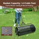 Compost Spreader 44 Inch Towable Peat Moss Spreader with Installation Accessories, Metal Mesh Roller Lawn Spreader for Top Soil, Manure, Mulch, Top Dressing - Garden spreaders for lawns