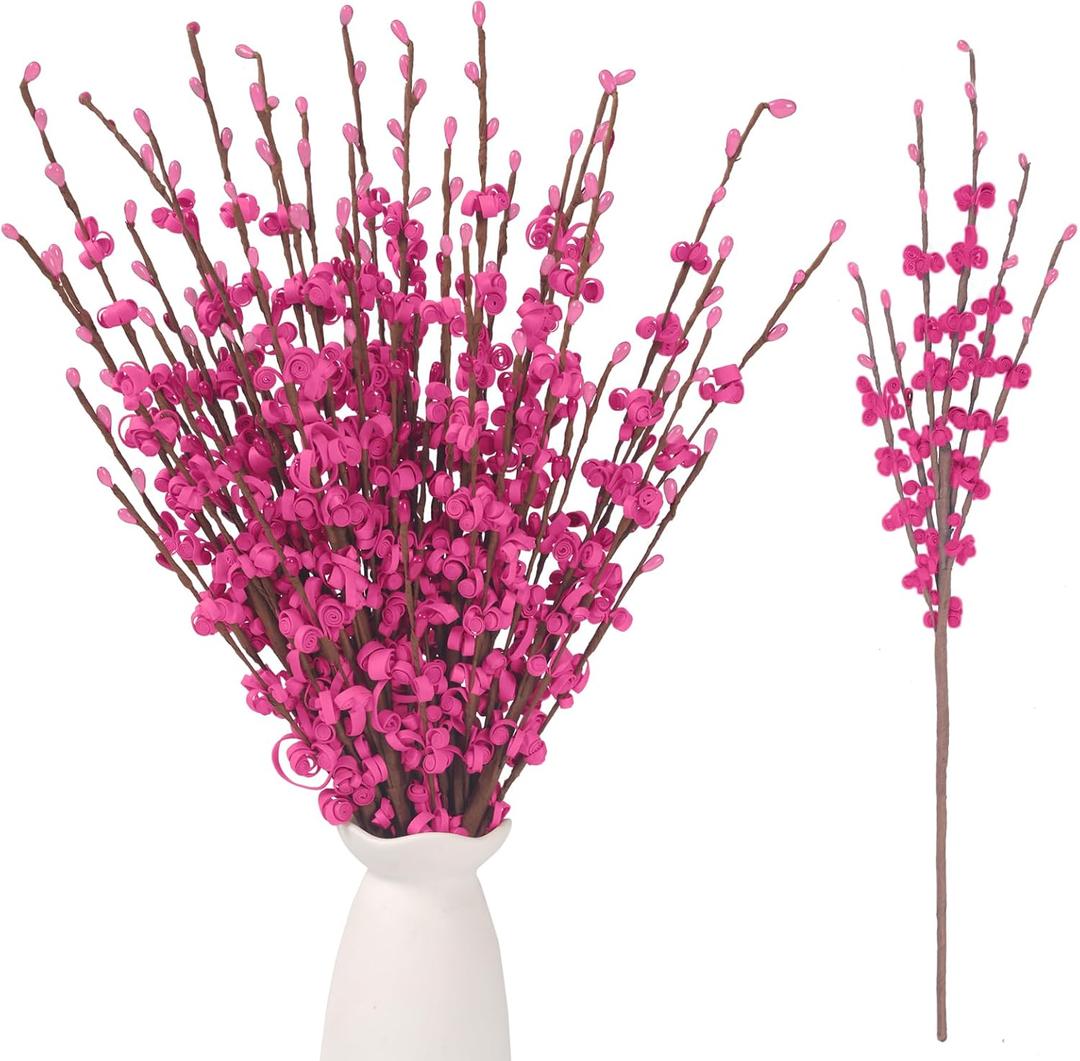 Wootkey 10 Pcs Long Stem Artificial Jasmine Flowers Fake Flowers Dry Branches for Home Office DIY Floral Art Plant Mother's Gift Wedding Table Centerpieces Party Vase Decoration