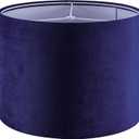 Dark Blue Velvet Drum Lamp Shade Modern Lampshade 13``Top13``Bottom10``High(Spider) Medium Lamp Shade for Table & Bedside Lamp Replacement Lampshades in Hand Crafted - By GO&SO