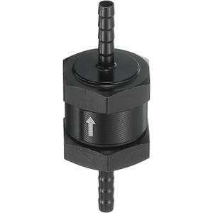 uxcell 4mm (3/16") Fuel Check Valve, Non-Return One Way Hose Check Valve, Aluminum Alloy Control Accessories for Petrol, Diesel, Gas, Oil, Air, Water, Black