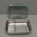 Microwave Safe Stainless Steel 3 Compartment Bento Lunch Box, 44oz (Sage)