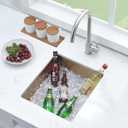 Gold Bar Sink Undermount, 15 x 17 Inches Small Kitchen Prep Sink for Wet Bar Outdoor RV 16 Gauge SUS304 Stainless Steel Single Bowl, 15"x17"x10"