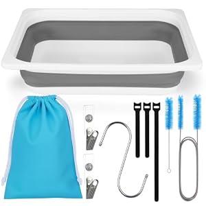 XANGNIER Cleaning Brush Kit for CPAP Mask,Standard 15mm-22mm Hose,Tube,Water Chamber,6.5 Ft Thick Hose Brush and Foldable Wash Basin for CPAP Machine Equipment Accessories Cleaner Supplies,10 PCS