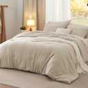 Bedsure King Size Comforter Set, Sand Soft Prewashed Bedding for All Seasons, 3 Pieces GentleSoft Warm Down Alternative Bed Set, 1 Lightweight Comforter (104"x90") and 2 Pillowcases (20"x36")