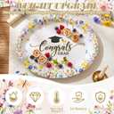 Pajean 350 Pcs 2026 Graduation Party Decorations Wildflower Graduation Oval Plates and Napkins Flowers Heavy Duty 12 inch Disposable Tableware Set for 50 Guests Class of 2026 Grad Party Supplies
