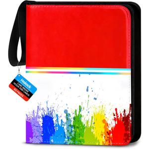 1080 Pocket Trading Card Binder Card Binder 9 Pocket with 60 Removable Sleeves Toploader Binder 3-Ring Zip Card Collection Binder Album for Sports Baseball Card and TCG MTG Cards of Gifts (Colorful)