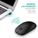VssoPlor Wireless Mouse, 2.4G Slim Portable Computer Laptop Mouse with Nano Receiver Quiet Silent Optical Mice for Notebook, PC, Laptop, Computer-Black