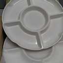 3 Pack Divided Serving Tray, 13 Inch Melamine Chip and Dip Platter, 5 Sectional Appetizer Veggie Plate, Party Snack Relish Tray for Serving Food, Nuts, Candy, Dried Fruit, Veggies