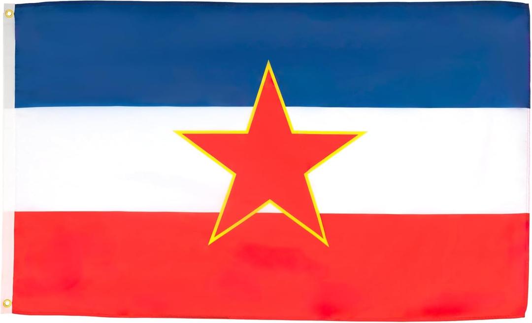 AZ FLAG - Yugoslavia Flag - 3x5 Ft - 100D Polyester Yugoslavian Banner with Two Metal Grommets - Fade Resistant - Vivid Colors - 3' x 5' Feet - 150x90 Cm