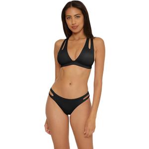 BECCA Women's Color Prism Halter Bikini Top, Adjustable, Tie Back, Swimwear Separates (Black)