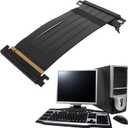 Zopsc PCIE 4.0 X16 Riser Cable High Speed Flexible Double Sided 180 Degree GPU Extension Cable for 4090 for RX 7900 XT. (Black)