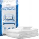 ForPro Premium Disposable Sheet Set, 4-PC King Size Bedding for Travel, Includes Bed Sheet, Duvet Cover and Two Pillowcases, White