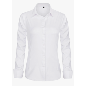 J.VER Womens Dress Shirts Long Sleeve Button Down Shirts Wrinkle-Free Solid Work Blouse
Color: White, Size: Small