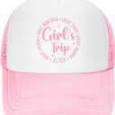 Girl's Trip 2025 Hats for Womens Funny Girl's Trip 2025 Ball caps Funny Vintage Cotton Washed (Pink6)