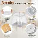 36Pcs Square Chair Leg Floor Protectors, Silicone Chair Feet Caps to Protect Tile Floors, Felt Pads Furniture Leg Caps Covers from Scratches and Noise (Clear, Small Fit:0.76"-1.02")
