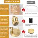 Bathroom Vanity Light, Gold Wall Fixture Over Mirror, Amber Glass Shade Lighting with Bulbs Included for Bedroom & Living Room, 2-Lights