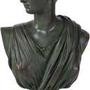 12.5 Inch Greek Statue of Diana, Classic Roman Greek Mythology Head Bust Statue Resin Sculpture Figurines for Home Coffee Table Office Bookshelf Decor Sketch Practice (Vintage Green)