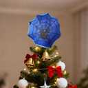 2 x Funny Christmas Tree Topper, 9.8 * 9.8inch Spider Web Topper, Blue Red Tree Topper Christmas Ornament Tree Topper Decors, Unique Cartoon Festive Birthday New Year Family Gathering Decors