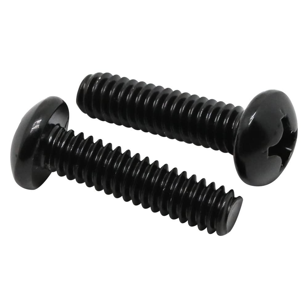 MewuDecor 1/4-20 x 1-1/4"  Pan Head Machine Screws, Full Thread, 304 Stainless Steel 18-8, Black Oxide, 25 PCS