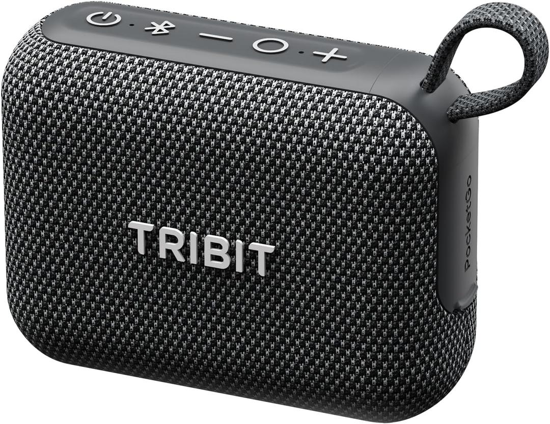 Tribit PocketGo Bluetooth Shower Speaker, IP68 Waterproof/Dustproof, Portable Speaker with 20H Playtime, Wireless, BT6.0, Supports TF Card, Electronics for Travel/Outdoors/Home (Black)