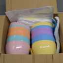 Fovths 6 Pack Giant Easter Egg 8 Inch Plastic Fillable Jumbo Eggs with Bunny Ear Handles Large Easter Egg Containers Colorful Egg Shaped Buckets for Easter Eggs Hunt DIY Surprise Party Decoration