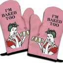 You Want a Piece of This, Funny Oven Mitts and Pot Holders, Silicone Nonslip Oven Mitts, Kitchen Gift for Women, Bake Lover Gift, Housewarming Gift Ideas