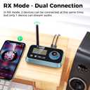SOOMFON Bluetooth Transmitter for TV 3-in-1 Bluetooth 5.0 Transmitter Receiver for TV to 2 Headphones with LCD Display Adjustable Volume, Optical AUX RCA Bypass for Home Stereo Speaker