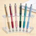 SOUJOY 8 Pack Acrylic Pen Display Stand, 6-Slot Pen Holder Rack, Eyebrow Pen Stand, Makeup Brush Rack Organizer for School Office Home Store