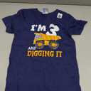 Kids Three 3yr 3rd Birthday Construction Boy 3 Years Old T-Shirt (4T, Blue)